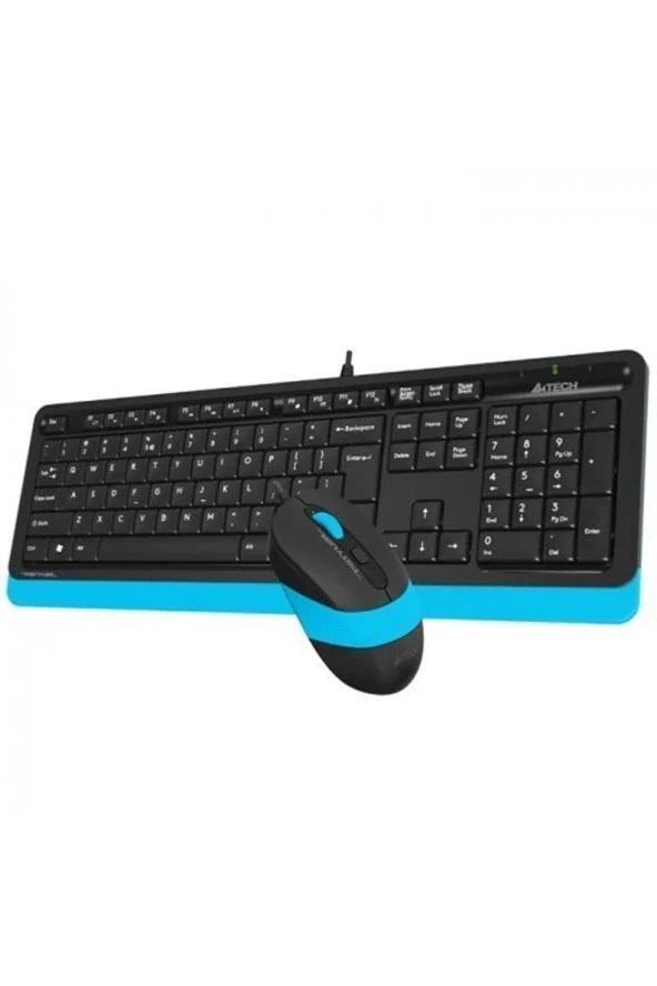 A4 Tech Nano Alıcı Kablosuz Multimedia Türkçe Klavye Mouse Seti Mavi Siyah - Resim 4