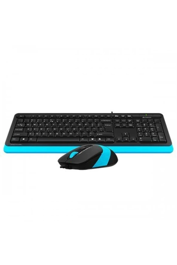 A4 Tech Nano Alıcı Kablosuz Multimedia Türkçe Klavye Mouse Seti Mavi Siyah - Resim 5