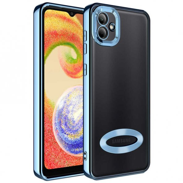 Samsung Galaxy A03 Kılıf Kamera Korumalı Logo Gösteren Zore Omega Kapak Lyon Tech  Sierra Mavi