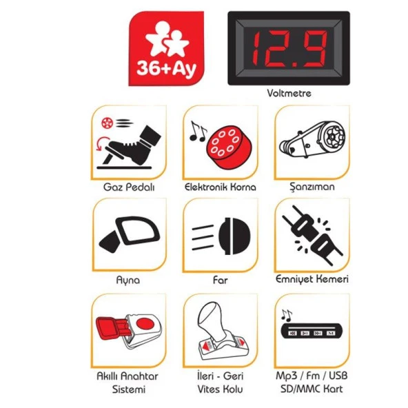 PİLSAN AKÜLÜ ARABA 12 V TERY BERY KUMANDALI - 3