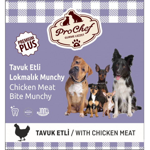 ProChef 25 Adet Premium Plus Lokmalık Munchy Tavuklu Sarma Köpek Kemiği & Ödül Maması - Resim 3