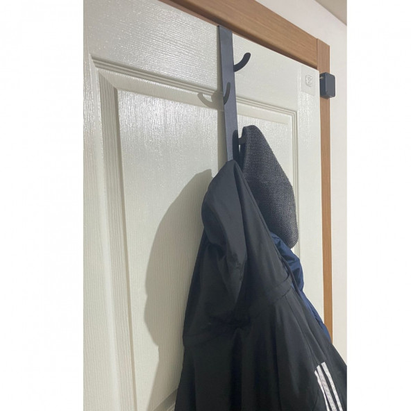 RİSİNGMABER Metal Mat Siyah Amerikan Kapı Arkası ve Banyo Kapı Arkası Dikey Askılık - 3