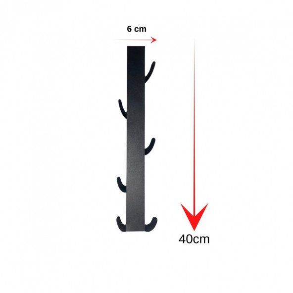 RİSİNGMABER Metal Mat Siyah Amerikan Kapı Arkası ve Banyo Kapı Arkası Dikey Askılık - 6