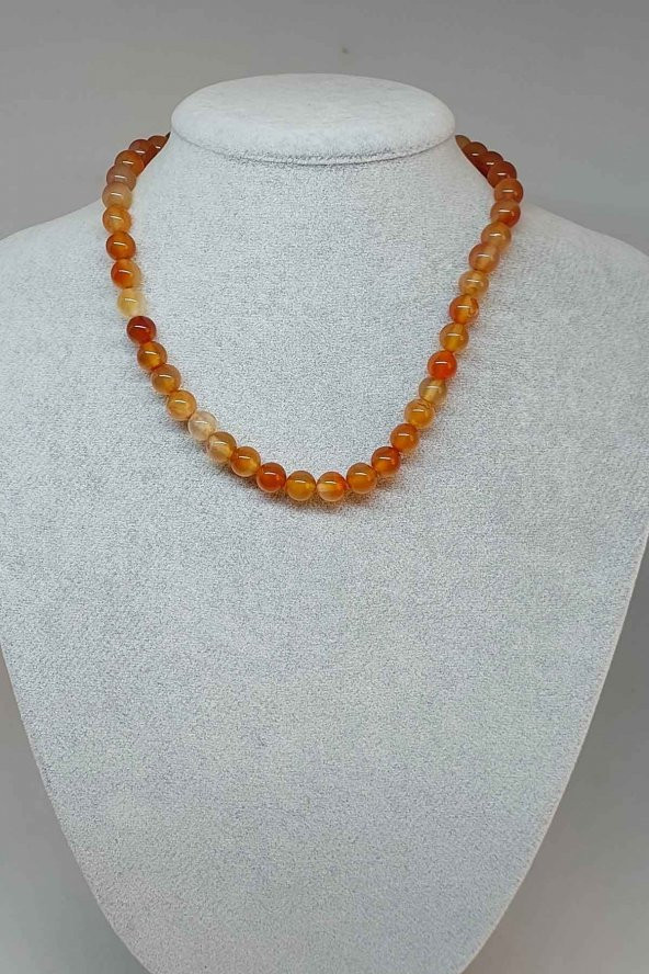 Akik Taşı Kolye 8mm (24015) (Klipsli) ürün görseli