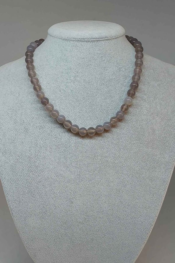 Akik Taşı Kolye 8mm (24020) (Klipsli) ürün görseli