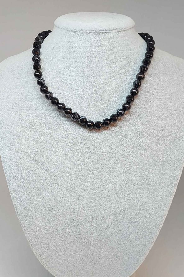 Akik Taşı Kolye 8mm (4102) (Klipsli) ürün görseli