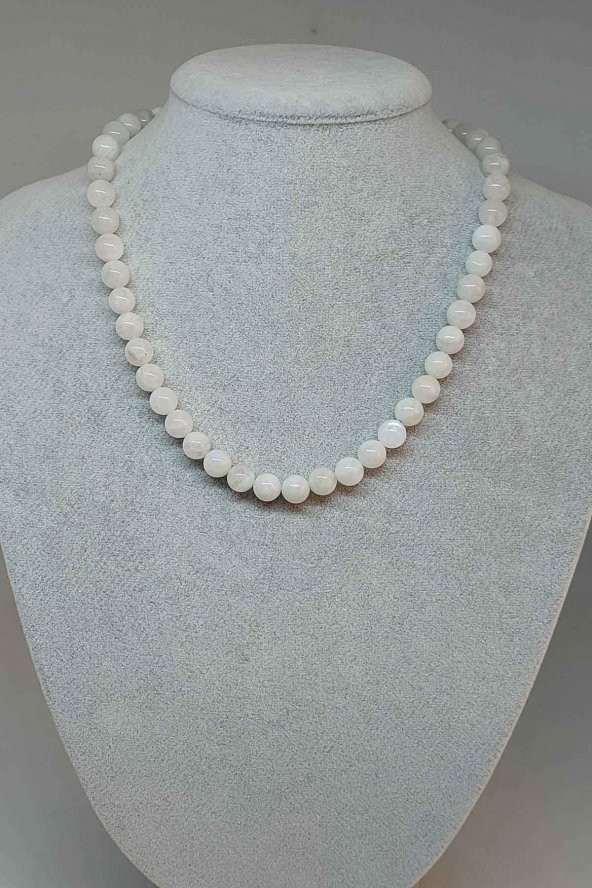 Ay Taşı Kolye 8mm (Klipsli)