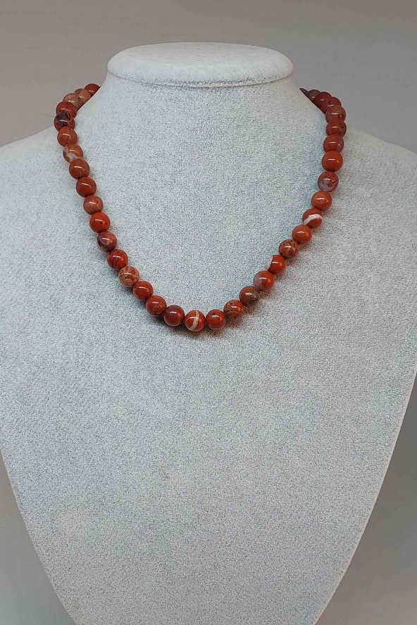 Jasper Taşı Kolye 8mm (14240) (Klipsli)