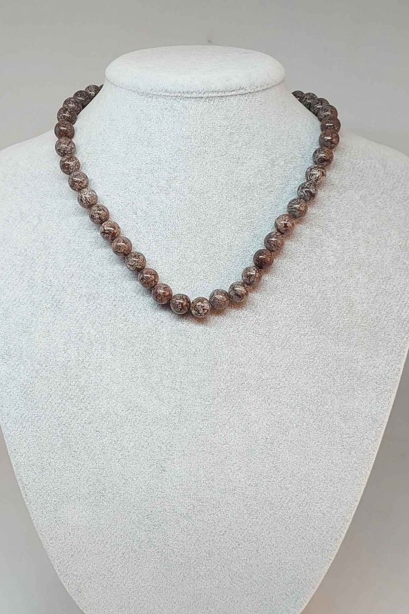 Jasper Taşı Kolye 8mm (8176) (Klipsli)