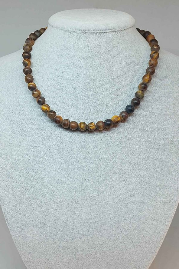 Kaplangözü Taşı Mat Kolye 8mm (Klipsli)