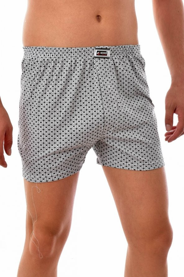 12 Adet 0007 Erkek Pamuklu Desenli Asorti Boxer Asorti - 2