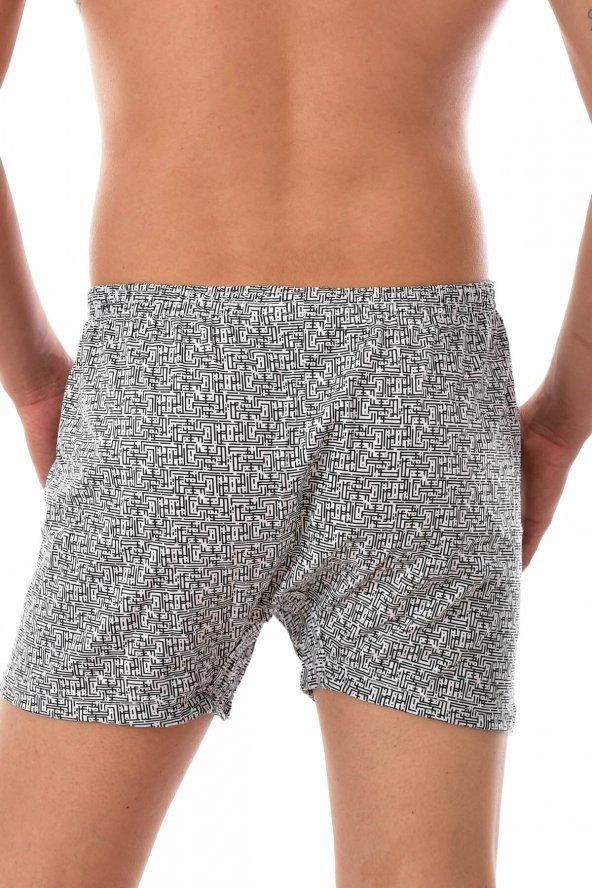 12 Adet 0007 Erkek Pamuklu Desenli Asorti Boxer Asorti - 3