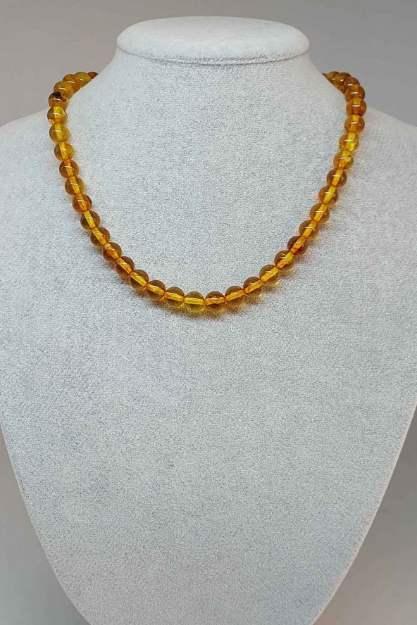 Kehribar Kolye 8mm (23475) (Klipsli) - 1