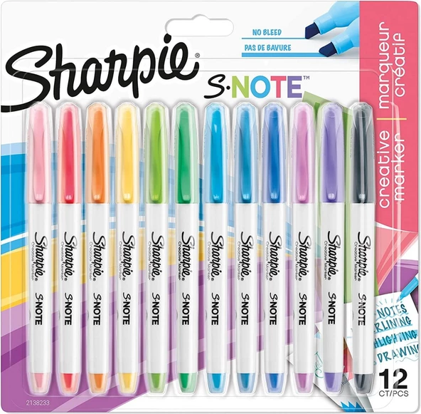 Sharpie S-Note 12'li Kalem Tipi Fosforlu Kalem / 2138233