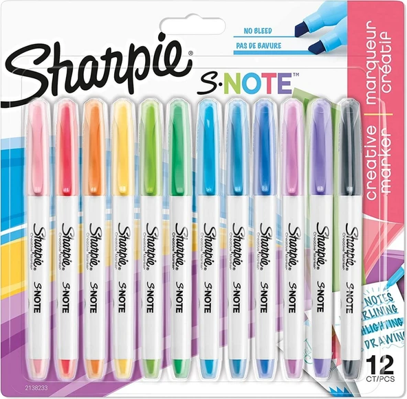 Sharpie S-Note 12'li Kalem Tipi Fosforlu Kalem / 2138233 ürün görseli