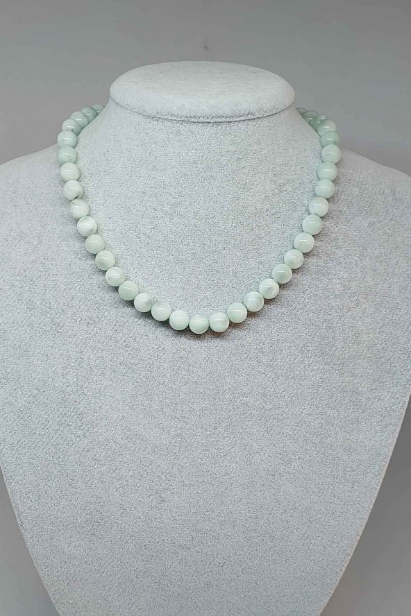 Larimar Taşı Kolye 8mm (Klipsli)