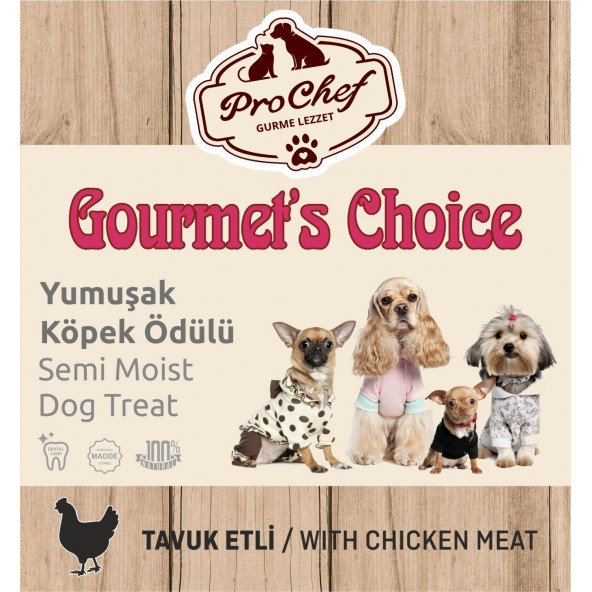 ProChef 200 Gr Tavuk Etli Gourmet's Choice Köpeklerin Eğitimi Için Yarı Yumuşak Köpek Ödül Maması - 4