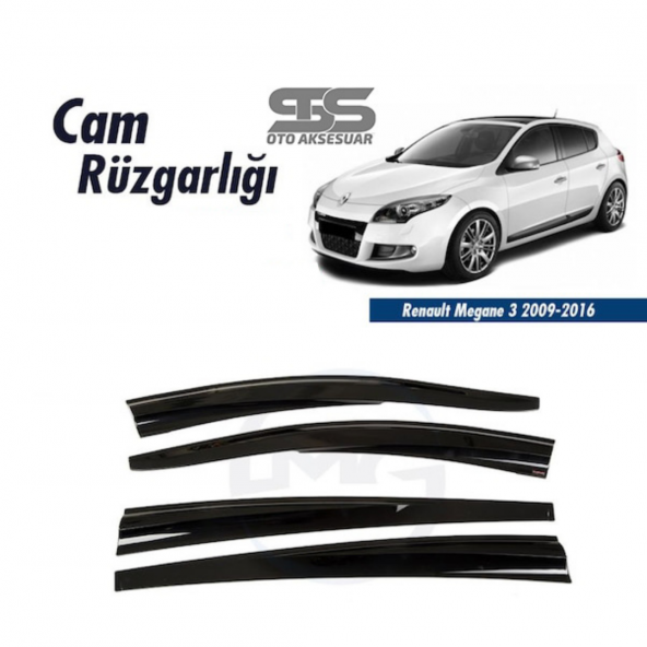 Cam Rüzgarlığı Renault Megane 2009-2016 Mügen Tip Piano Black