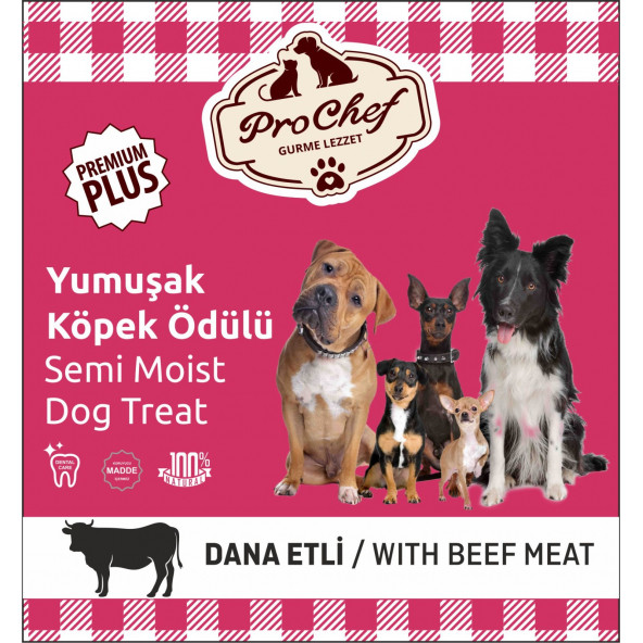 ProChef 200 Gr Dana Etli Premium Plus Köpeklerin Eğitimi Için Yarı Yumuşak Köpek Ödül Maması - 4