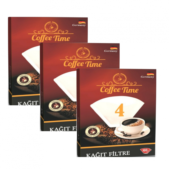 Coffee Time Filtre Kahve Kağıdı 4 Numara 3 x 100lü