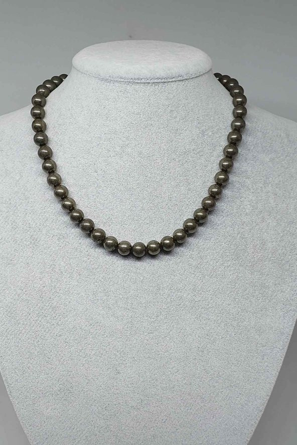 Pirit Taşı Kolye 8mm (Klipsli)