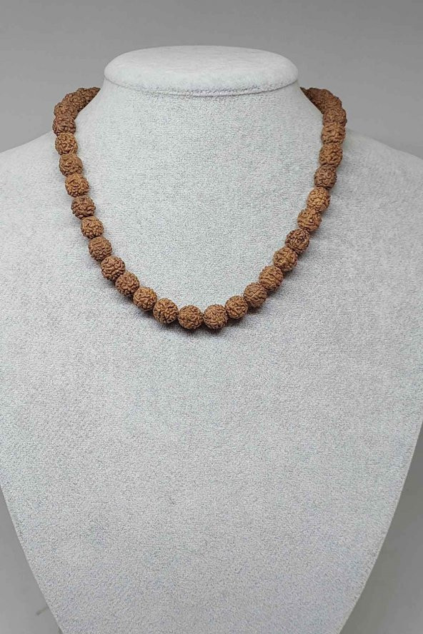 Rudrashka Tohum Koyu Renk Kolye 8mm (Klipsli)