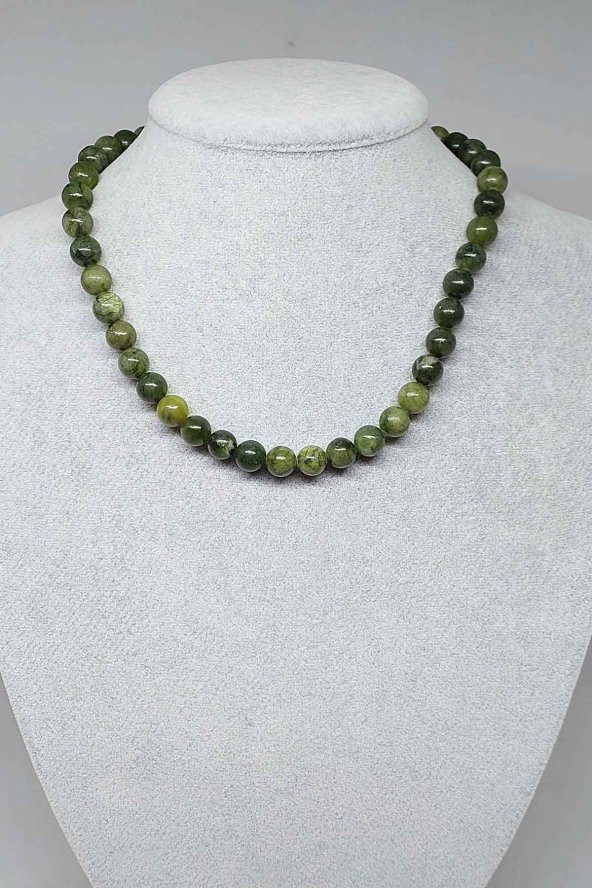 Yeşim Taşı Ela Quality Kolye 8mm (Klipsli) ürün görseli