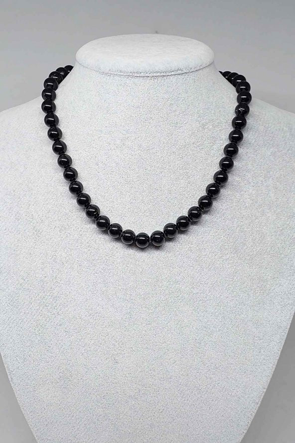 Turmalin Taşı Kolye 8mm (Klipsli)