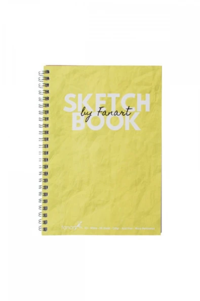 Fanart Sketch Book (eskiz Defteri) A5 Spiralli 120 Gr Beyaz Kağıt- Sarı (B19)