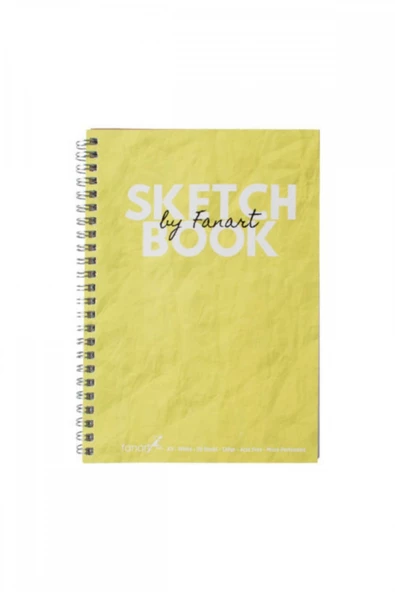 Fanart Sketch Book (eskiz Defteri) A5 Spiralli 120 Gr Beyaz Kağıt- Sarı (B19)