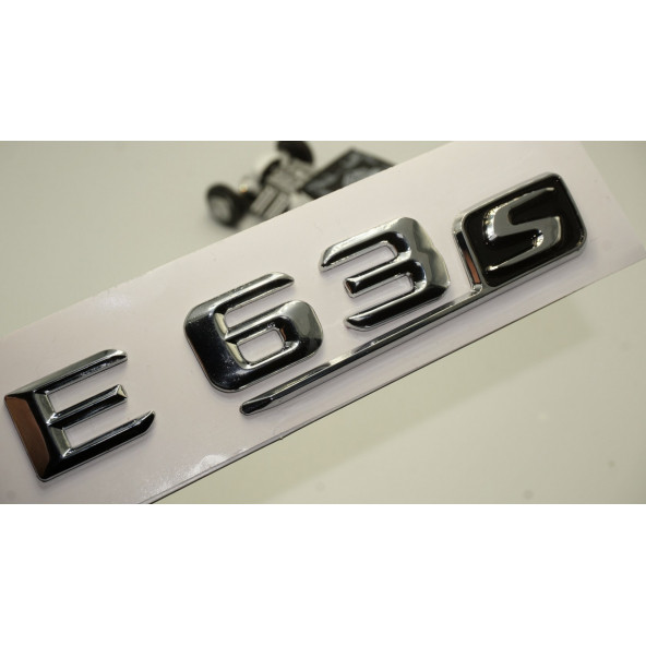 Benz E 63S Bagaj Krom Metal 3M 3D Yazı Logo