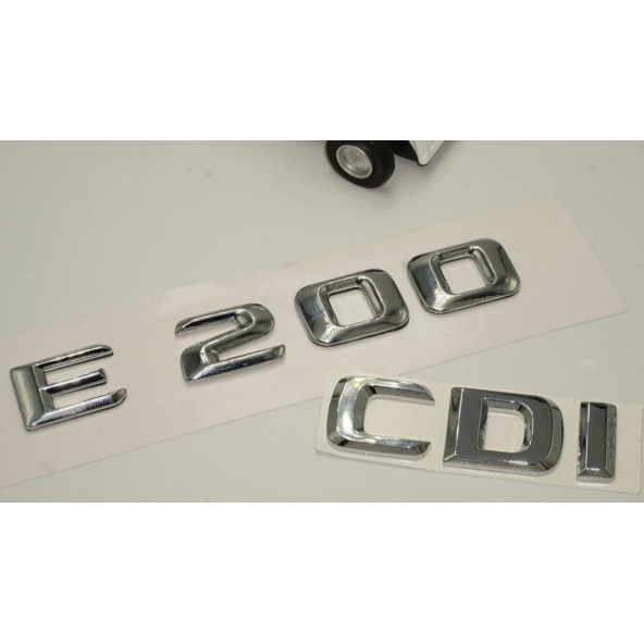 Benz E 200 CDi Bagaj Krom Metal 3M 3D Yazı Logo - 3
