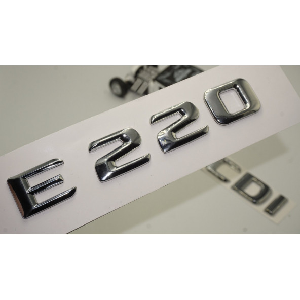 Benz E 220 CDi Bagaj Krom Metal 3M 3D Yazı Logo