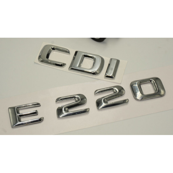 Benz E 220 CDi Bagaj Krom Metal 3M 3D Yazı Logo - 3