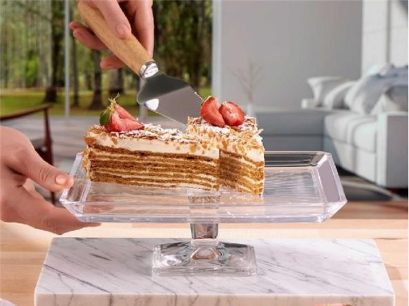 Paşabahçe madlen ayaklı servis tabağı- servis sunum tabağı 2 li - 2