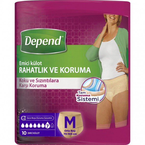 Depend Orta Boy (M) 10'lu Kadın Emici Külot