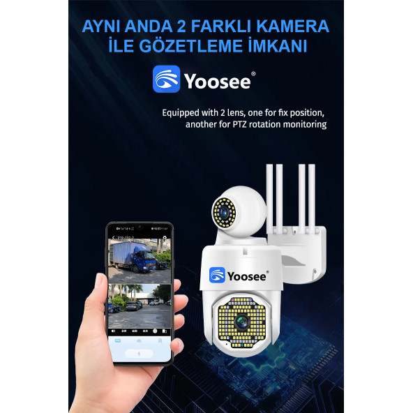 Çift Lens PTZ Wifi güvenlik IP kamera hızlı Dome açık otomatik izleme gece görüşlü - 3