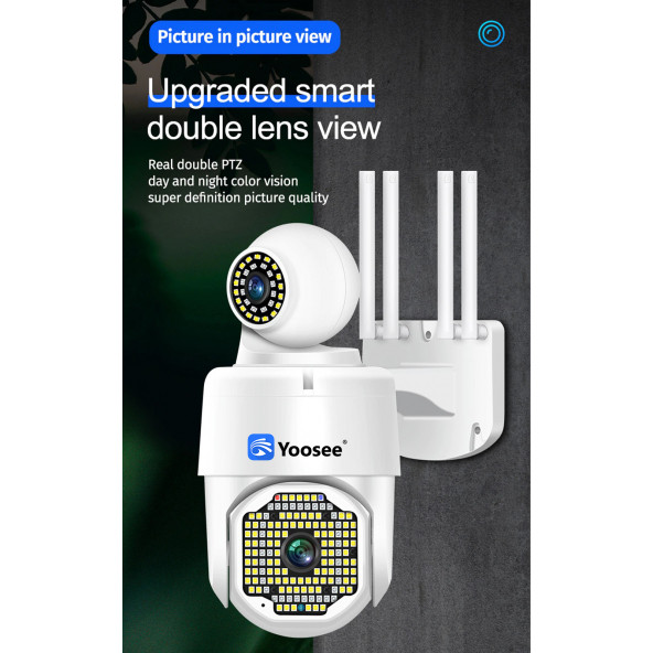 Çift Lens PTZ Wifi güvenlik IP kamera hızlı Dome açık otomatik izleme gece görüşlü - 6