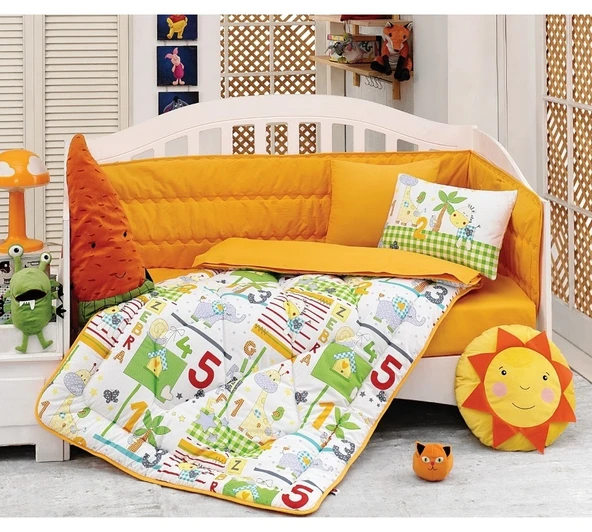 Cotton Box Ranforce Bebek Uyku Seti-Safari Oranj