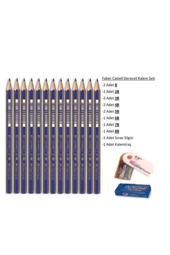 Resim Kalemi Faber Dereceli Kalem Seti Karakalem Seti 8b 7b 6b 5b 4b 3b 2b B Hb 13lü Set - 1