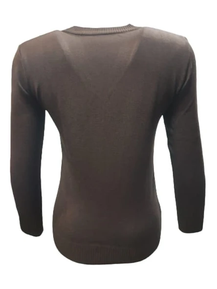 Me-Na 3000 Kadın Merserize İnce V Yaka Kazak - Resim 8