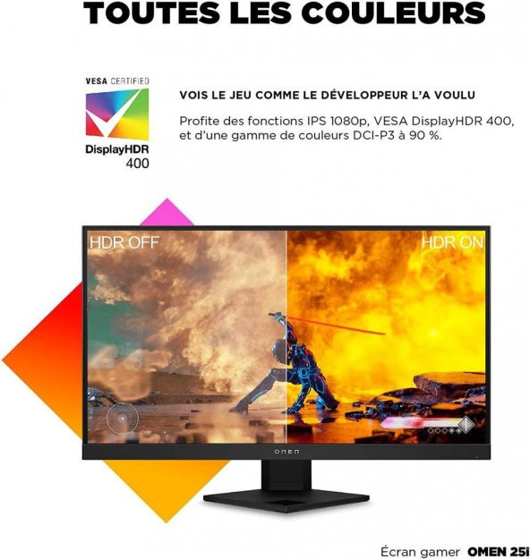 OMEN 25 inç FHD Gaming Monitör (22J05AA) - 3