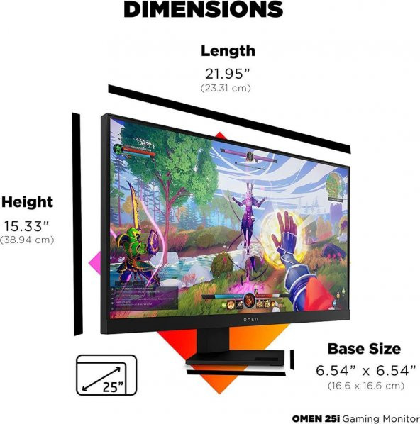OMEN 25 inç FHD Gaming Monitör (22J05AA) - 5