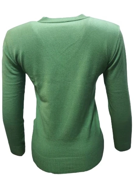 Me-Na 3000 Kadın Merserize İnce V Yaka Kazak - Resim 2