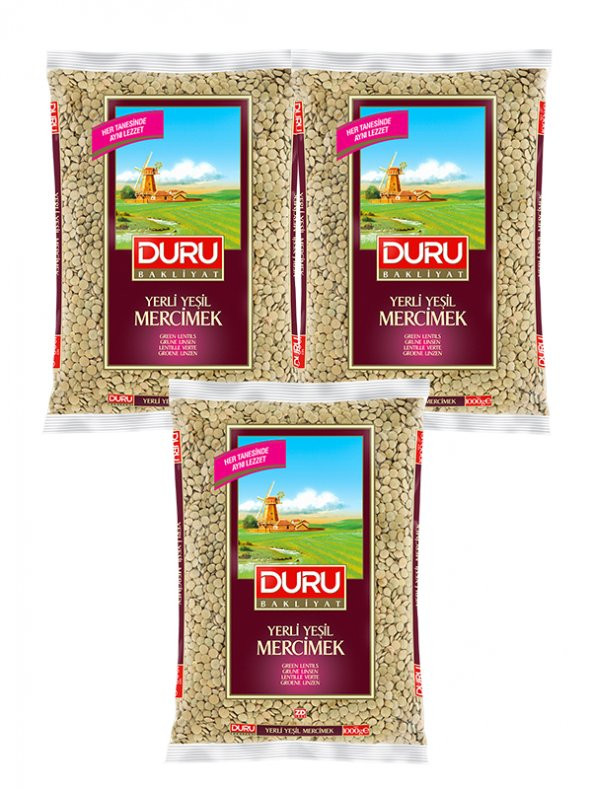 YERLİ YEŞİL MERCİMEK, 3x1000 gr ürün görseli