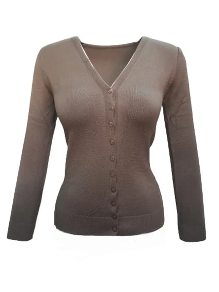 Seyhan 333 Kadın Merserize Önden Düğmeli Triko Hırka - Resim 5