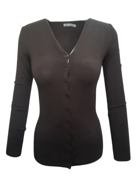 Seyhan 333 Kadın Merserize Önden Düğmeli Triko Hırka - Resim 9