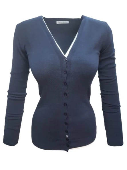 Seyhan 333 Kadın Merserize Önden Düğmeli Triko Hırka - Resim 3