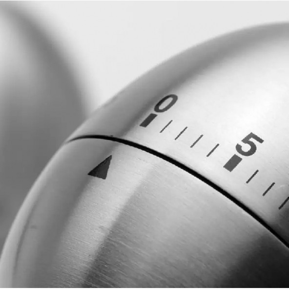 Taşınabilir Metalik Gri Apple Paslanmaz Kararmaz Çelik Mekanik 60 Dakika Timer Zamanlayıcı Saat - 3