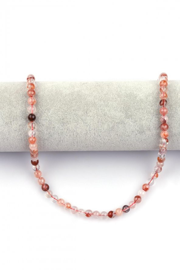 Hematoid Kuvars Doğal Taş Dizi 6 mm Küre Kesim - Resim 2